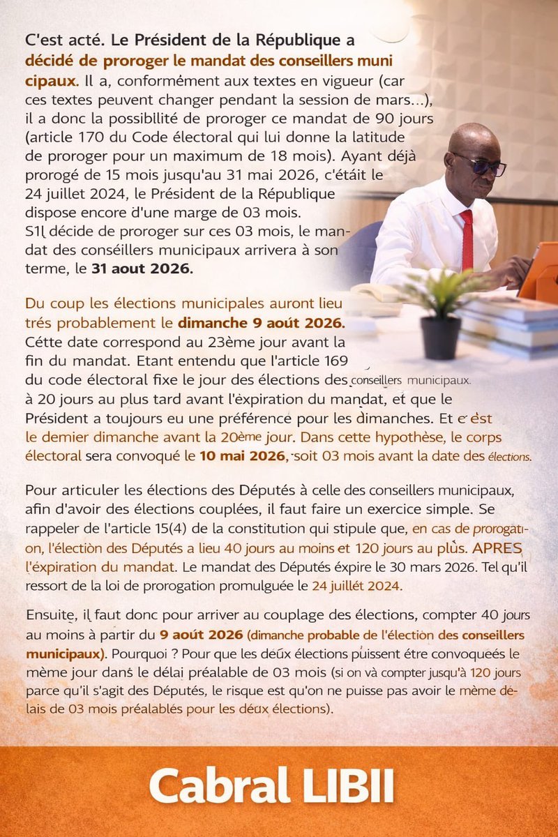 Le Président National s’exprime…