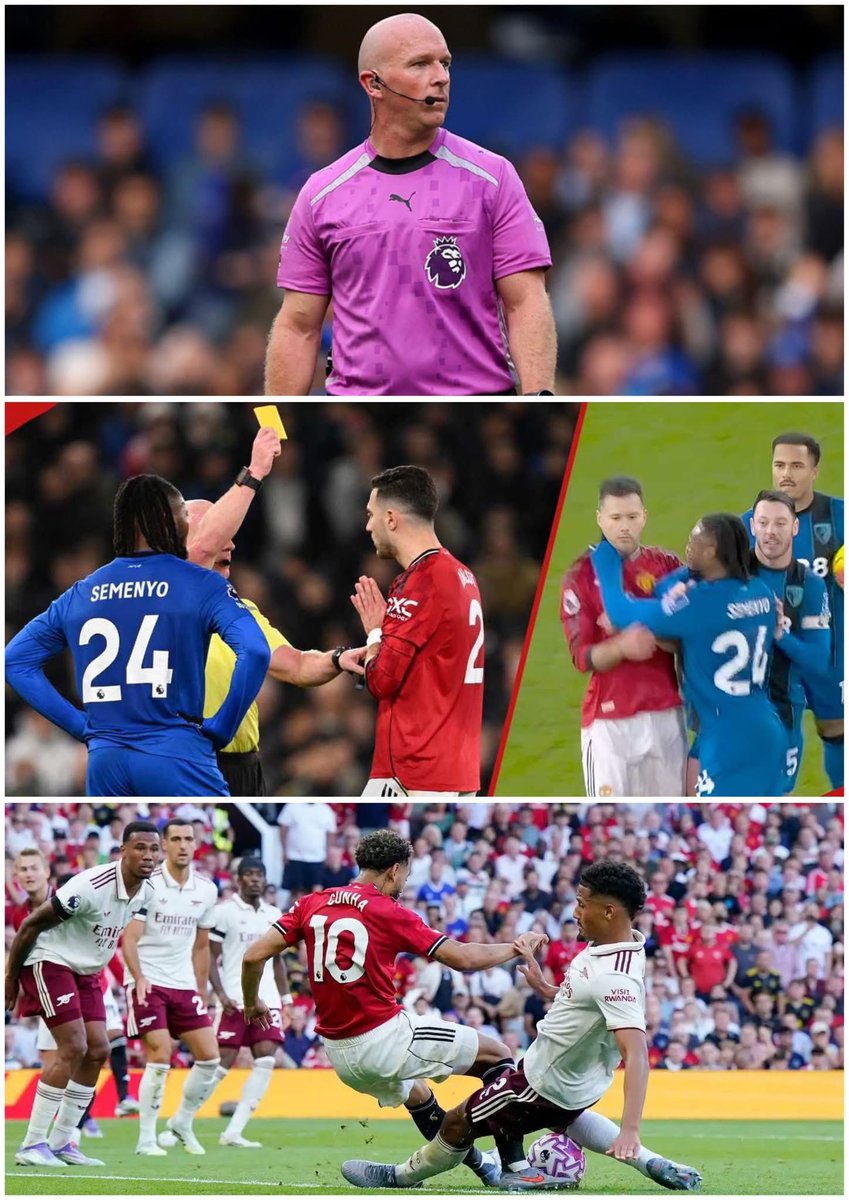 🚨The refereeing yesterday was scandalous — just remembered some of Simon Hooper's blunders against United this season;

- During our first premier league game of the season; vs Arsenal, a clear penalty for United denied by Hooper, Horrendous tackle by Saliba on Matheus Cunha.

-