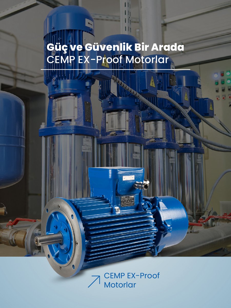 2acomtr's tweet photo. Tehlikeli sahalarda güvenli çalışma ortamı oluşturmak için tasarlanan CEMP Ex-Proof motorlar, patlama riskine karşı en üst düzey koruma sağlar.

Detaylı bilgi için web sitemizi ziyaret edebilirsiniz ➡️ https://t.co/FXV2LNaxEE

#2AMühendislik #TimeDeterminesQuality https://t.co/Qtc5q9b0wd