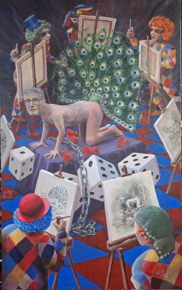 Gillyfrognich's tweet photo. Here it is, "Drawing from Life", my first painting of 2026. Acrylic on canvas 😊 #gillnicholasdelusions #lifedrawing https://t.co/foYXhhjJth