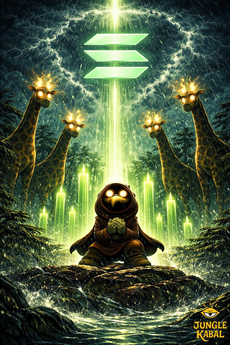 StayNothing10's tweet photo. Calls hit, breakouts print, trenches turn into treasure.  You never lose a day finding good tokens when you're in the right crew.
Only the chosen eat.
@Jungle_Kabal 
$GIRAFFES https://t.co/oyPu5evhDU