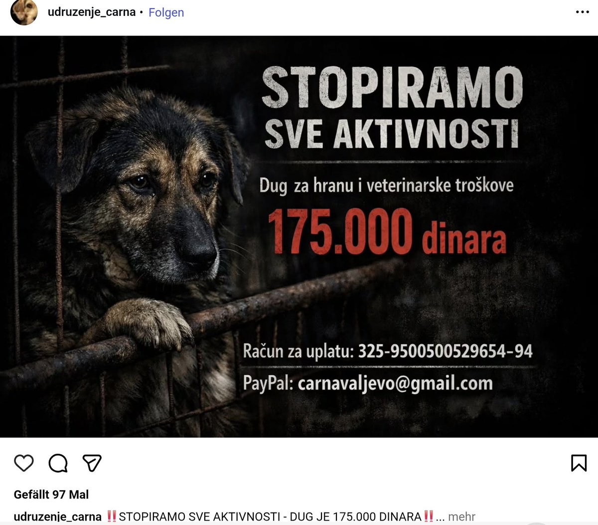 Drugari, hitno je potrebna pomoć divnim ljudima koji se brinu o napuštenim kucama u Valjevu.
Nije ovo neka suma za nas, možemo mi ovo kao i uvek💪💪💪