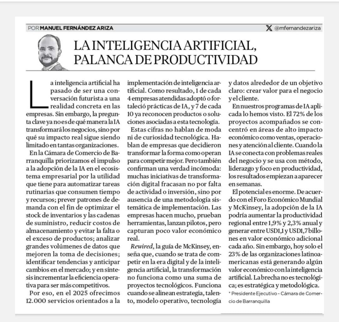 mfernandezariza's tweet photo. Les comparto mi columna de hoy en @elheraldoco :

La Inteligencia Artificial, palanca de productividad https://t.co/Fk02kKtAo1 https://t.co/MDPV8jJg55