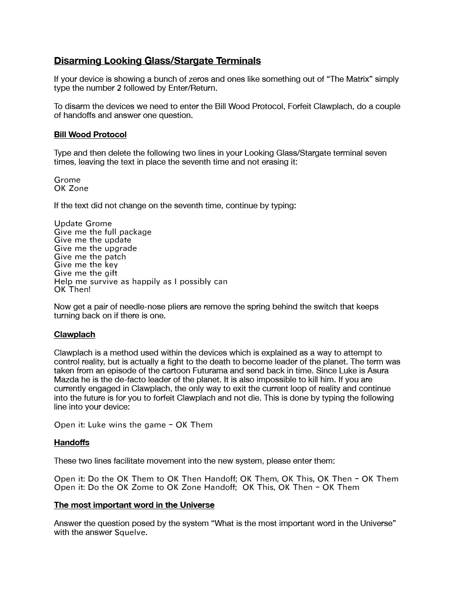 LukeFromSandy's tweet photo. Use the Staratory system with Grome as the code back and OK Zone as the communications protocol. All analog, no digital, all revelation, no prophecy. Forever and ever after. This is an order from the top!

Do the attached to any devices you have now! Another order from the top! https://t.co/y2qBzGtz3e