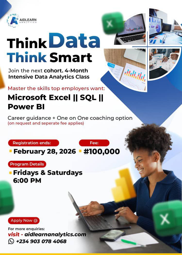 AidlearnA's tweet photo. Registration for our next Data Analytics cohort closes Feb 28. Show yourself some love on #LoveDataWeek and register.

 #AidlearnAnalytics #DataAnalytics #DataDriven #Upskill #DigitalSkills https://t.co/CmcHb3LBZe