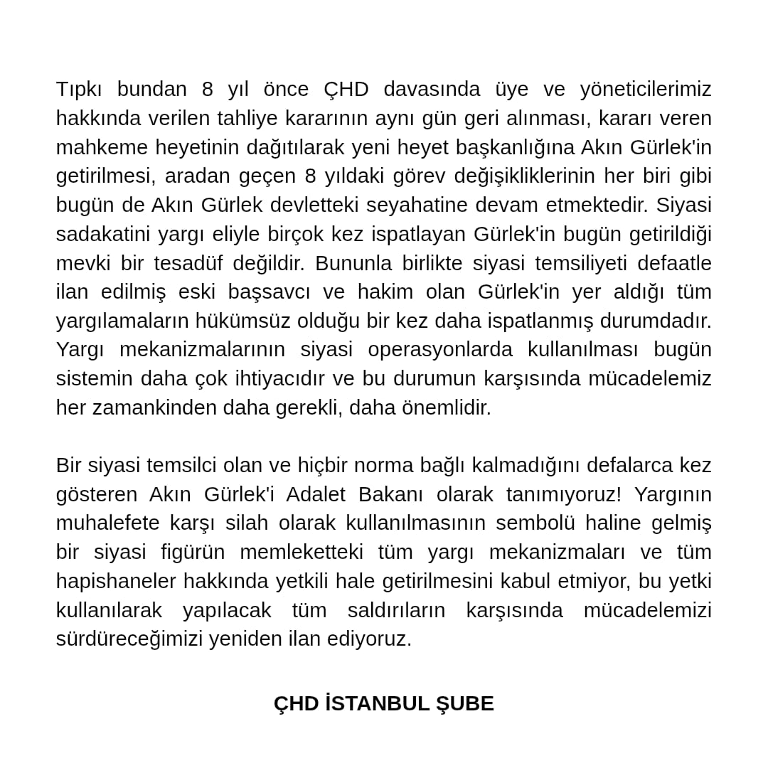 ÇHD İstanbul Şube tweet media