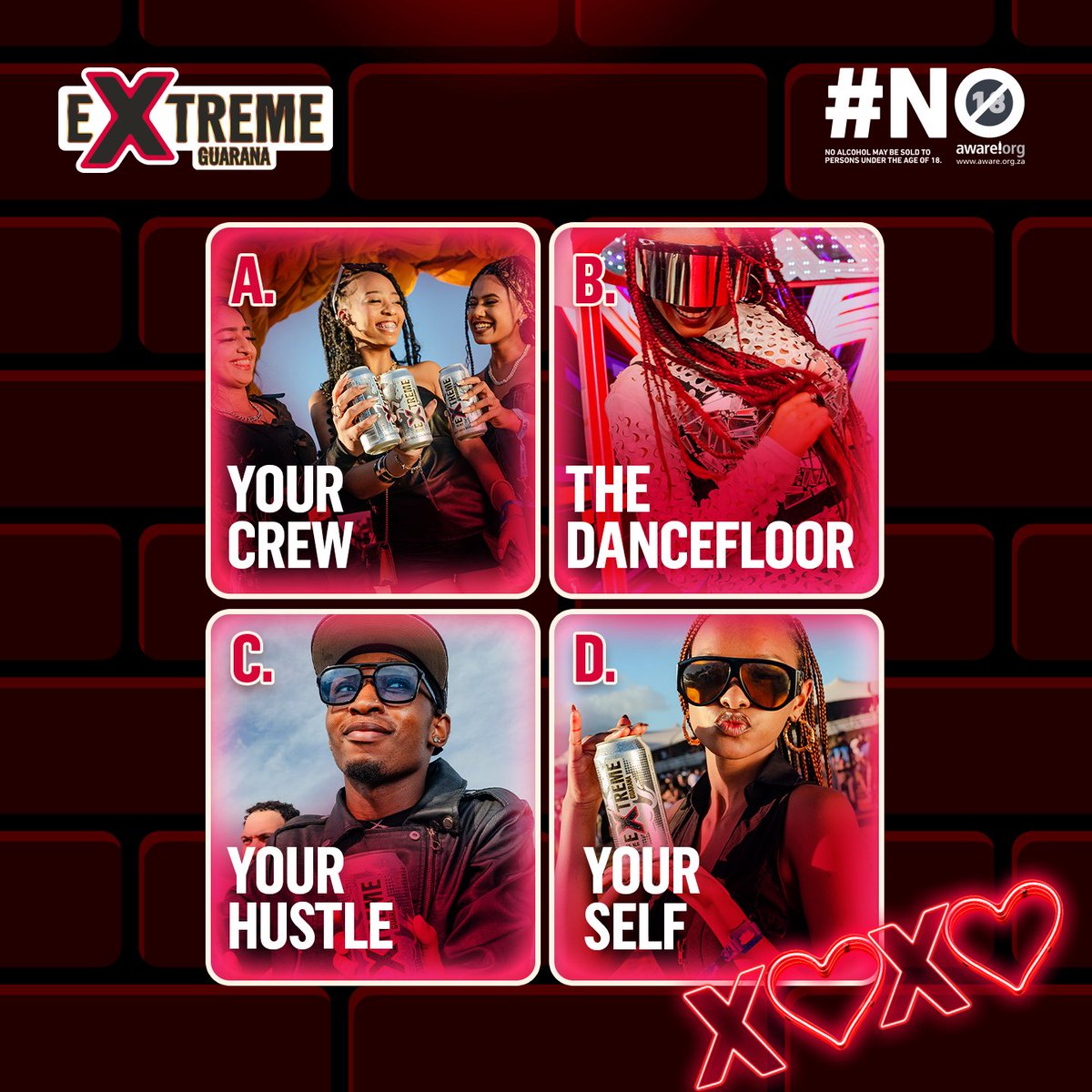 ExtremeDrink_'s tweet image. Love comes in many forms. But the energy? That's always Extreme ⚡

We're celebrating ALL the things that fuel your fire 🔥

What do YOU love that gives you energy? Drop it below for a chance to WIN an Extreme hamper!

#LoveYourEnergy #ExtremeGuarana #WhatsYourMoveMzansi