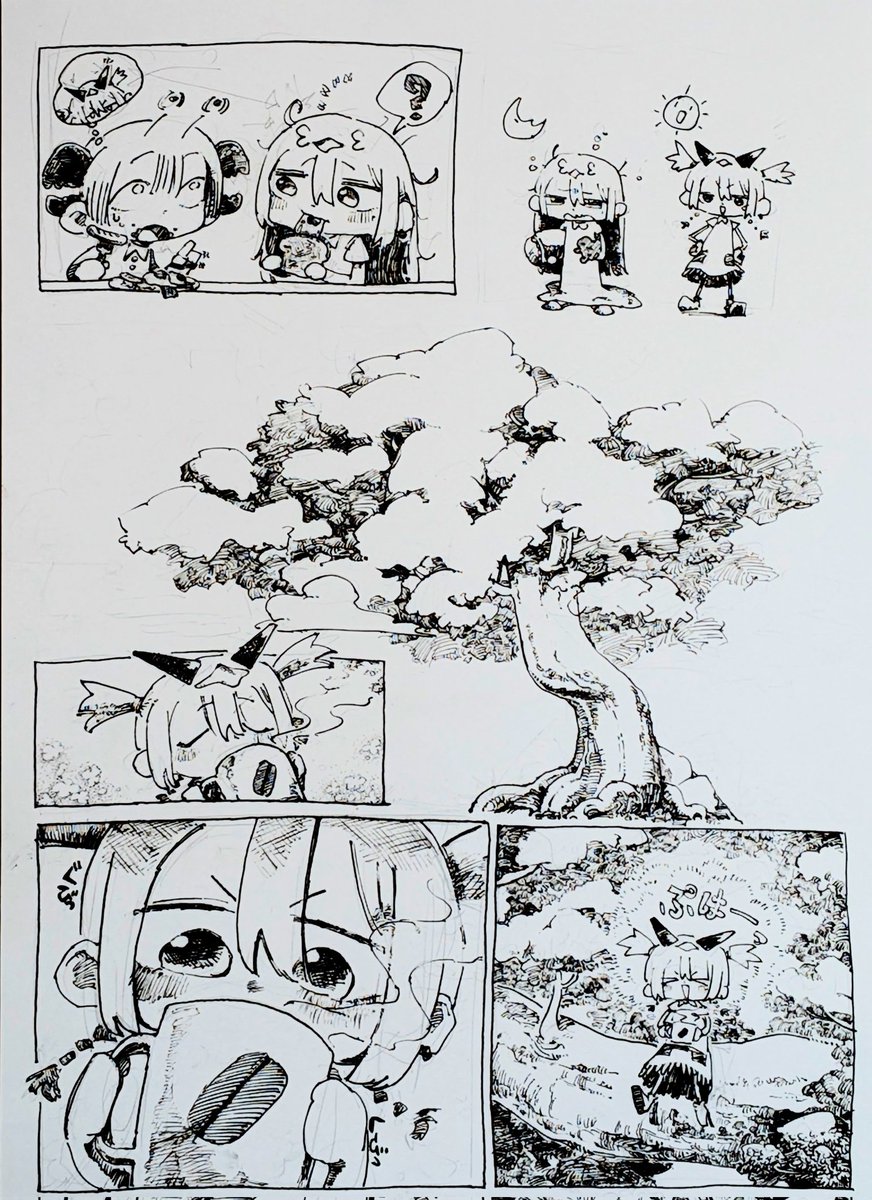 砂糖マシマシ
#ペン画　#モノクロ　#アナログ
#バンド・デシネ