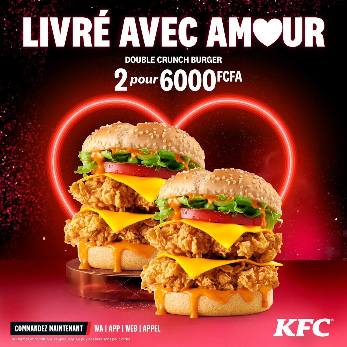 KFC_CDI's tweet photo. Du 11 au 18 février, KFC vous livre l’amour à domicile !
Profitez de nos offres spéciales Saint-Valentin en ligne à partir du 11 !
Commandez et savourez votre moment à deux 😍 !

#KFCLivraison #SaintValentin #KFCCI https://t.co/oUWezVH7oo