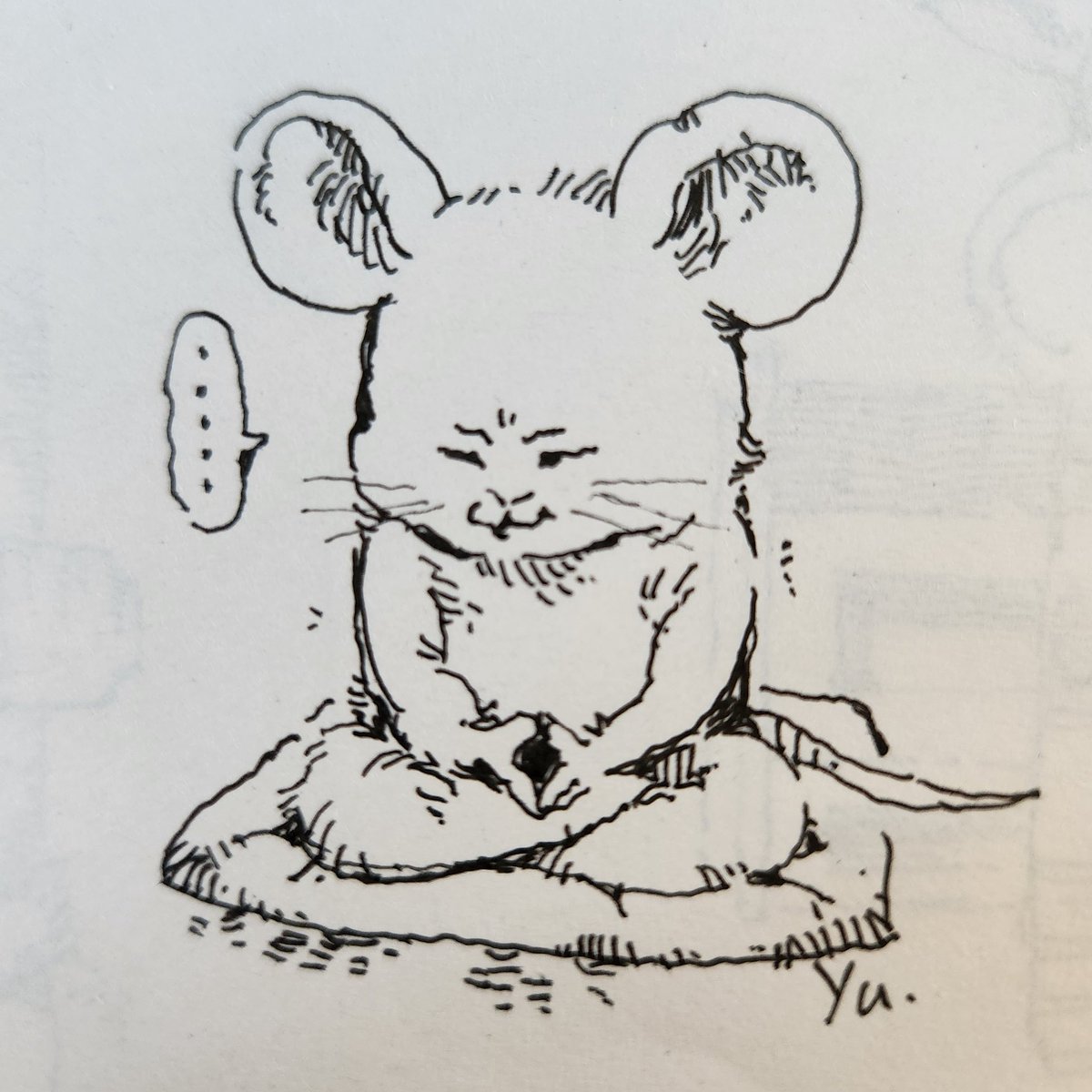 瞑想するネズミ
#illustration #アナログイラスト #ペン画