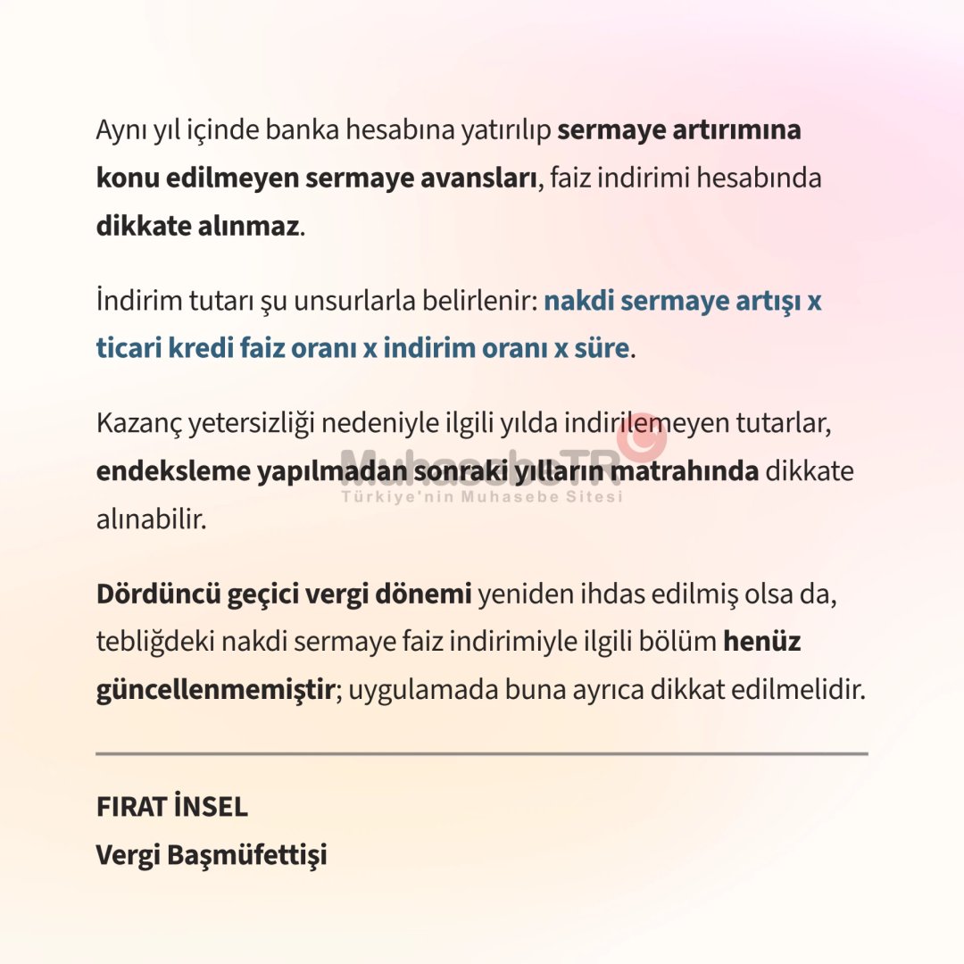 muhasebetrcom's tweet photo. Nakdi Sermaye İndiriminde Son Durum
https://t.co/XWtKZDNEhE https://t.co/7JthraHmok