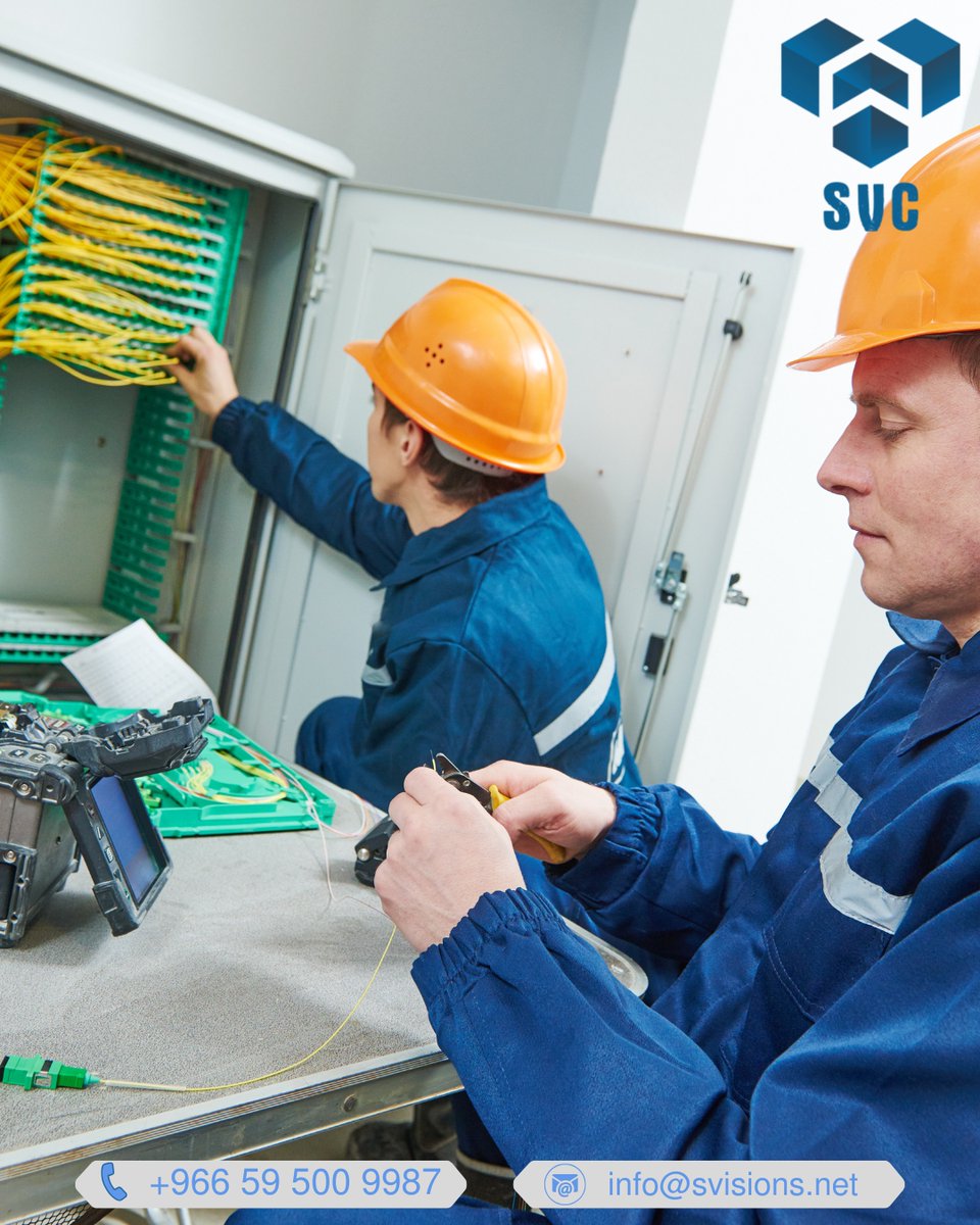 KSASVC's tweet photo. At SVC, we ensure professional fiber optic installation and precise network organization to deliver reliable and high-performance connectivity for modern infrastructure.
#SVC #FiberOptic #NetworkEngineering #TelecomSolutions #SaudiArabia https://t.co/lQ6a52eZB8