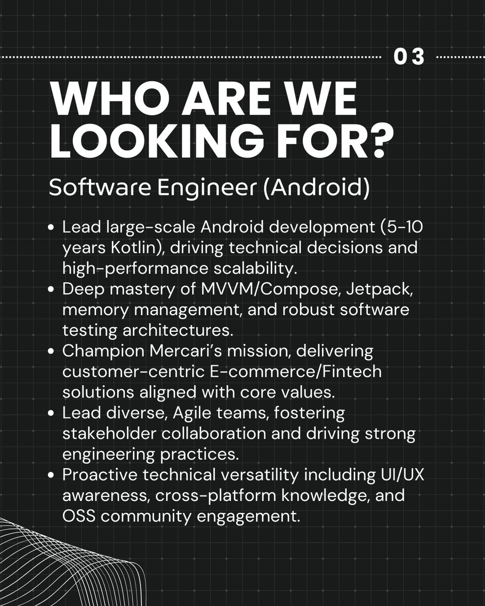 MercariIndia's tweet photo. Now Hiring: Software Engineer, Mobile (Android)

Join Mercari to build high-performance Android apps used globally.
5-10 years. Strong architecture mindset. Customer-first thinking.

Ready to go bold?
Apply now : https://t.co/DACEYmHAk9

#Mercari #Engineering #Hiring https://t.co/WHmmWV0Tww
