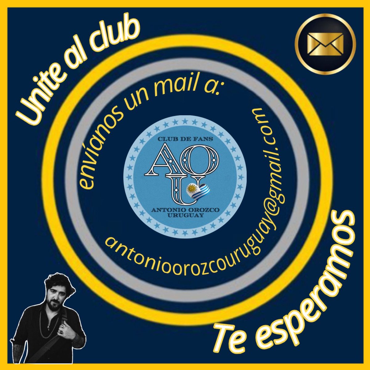 Si querés formar parte del club escribinos 🇺🇾☺️ 💫🫶❤️ <a href="/antoniorozco/">Antonio Orozco</a>

<a href="/UMUruguay/">Universal Music Uruguay</a> <a href="/UMArgentina/">Universal Music Argentina</a> <a href="/UniversalSpain/">UniversalMusicSpain</a> <a href="/ClippersMusic/">Clipper's Music</a>

#Orozco #antoniorozco #antonioorozco