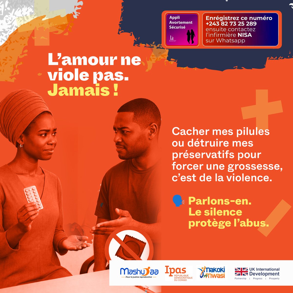 #LoveYaMwasi: On parle souvent de coups… mais rarement du contrôle sur le corps 🤐.
Forcer une grossesse, empêcher la contraception ou manipuler la protection, c’est aussi de la violence ⚠️.
Pourquoi ces situations restent-elles silencieuses selon toi ? 💬👇
#RespectdesFemmes