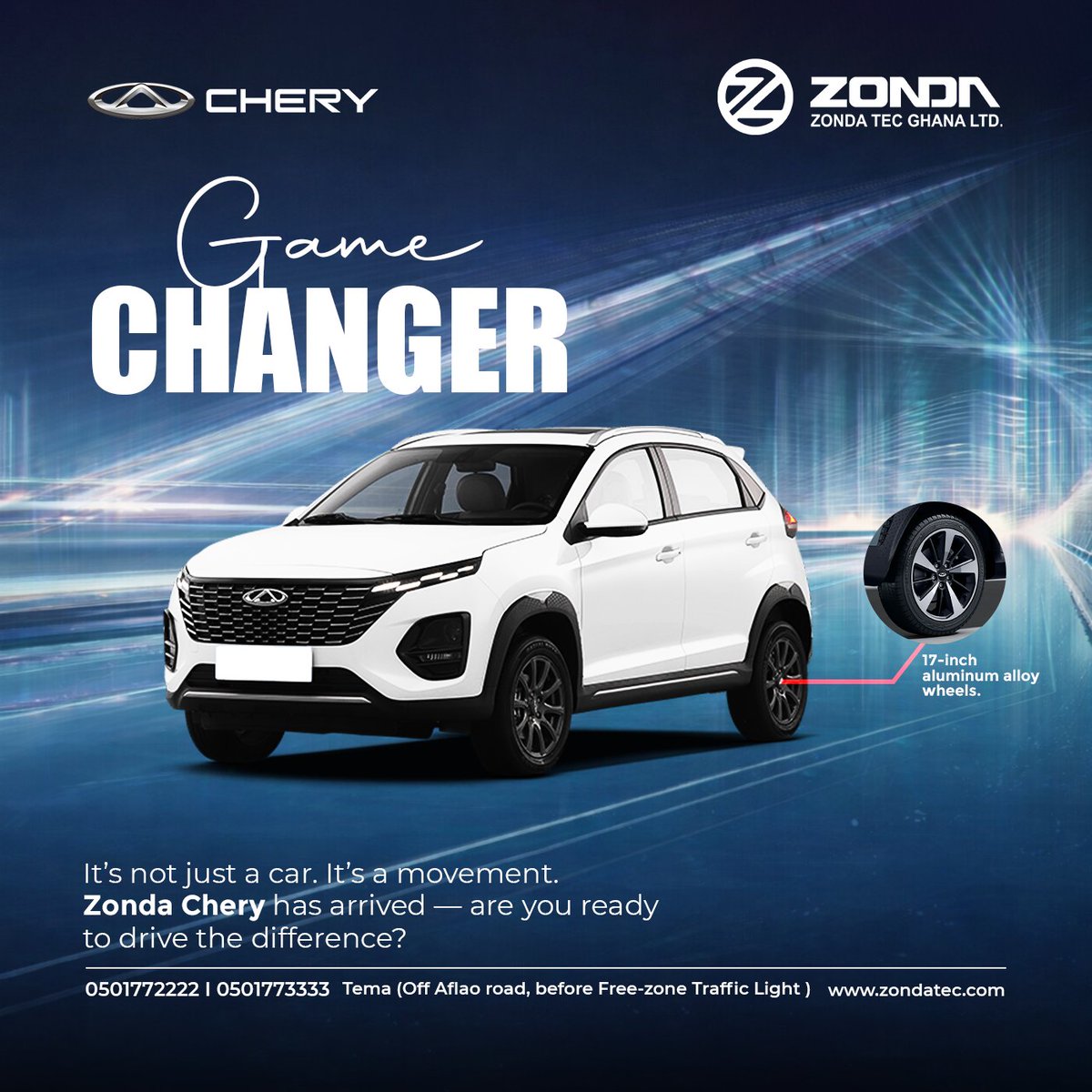Zondatecghana's tweet photo. Game changer? Absolutely.
The Chery Tiggo 2 Pro is redefining compact SUVs with bold design, smart features, and confident performance. It’s not just a car. It’s a movement.
Drive the difference with Zonda Tec Ghana
#CheryGhana #Tiggo2Pro #ZondaTec #GameChanger https://t.co/NW84ncv3VG