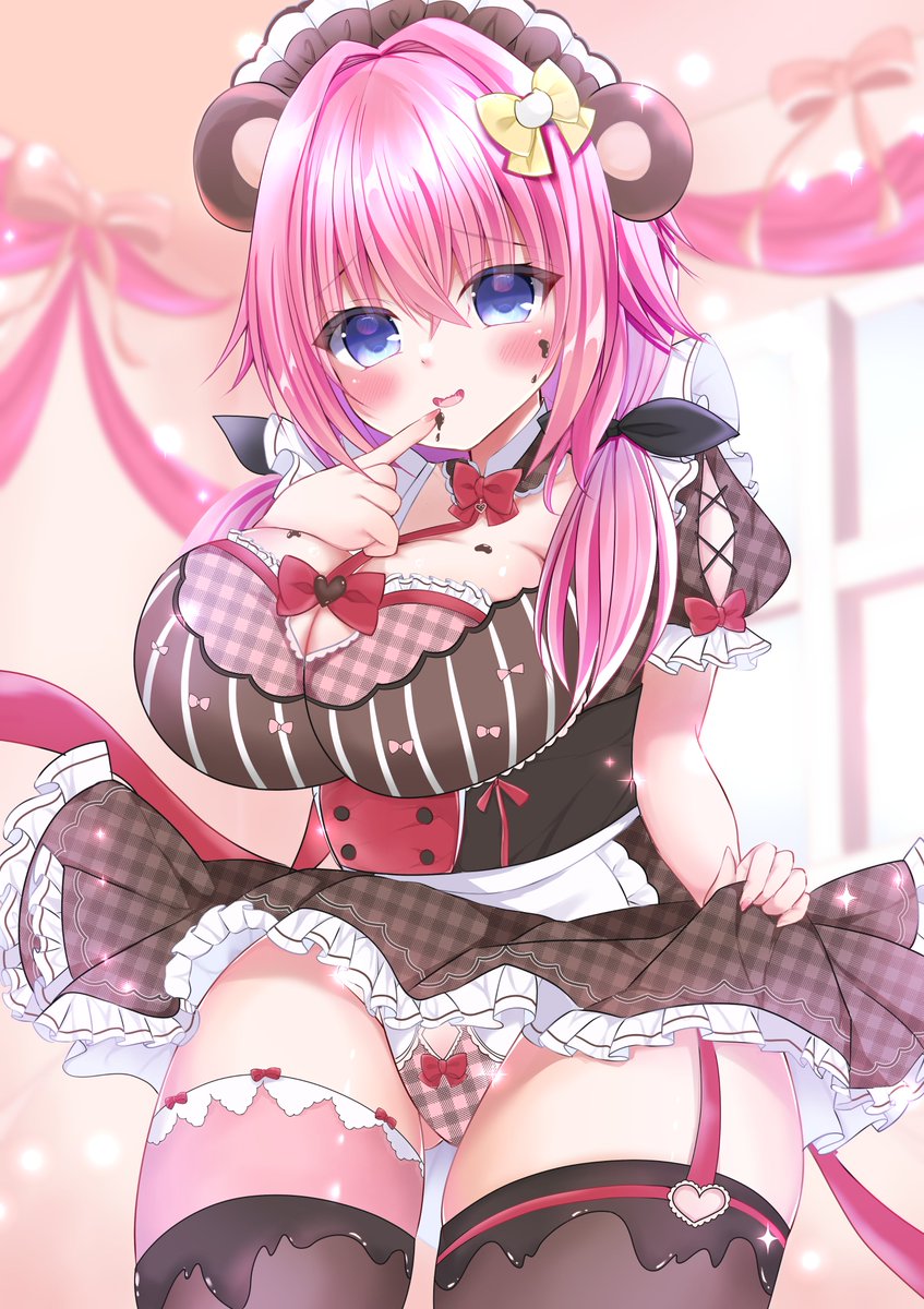 #バレンタイン 
#ハミダシクリエイティブ
#常磐華乃 
「チョコと私どっちが好きわよ～??」🍫💕 