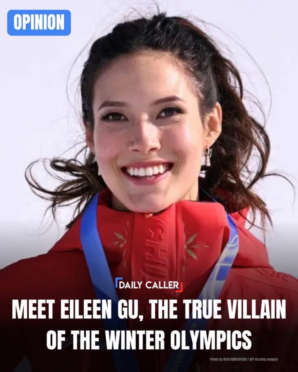 🇨🇳 China-loving traitor Eileen Gu, the Olympic silver-medal trust-fund loser who said “forget America.”

This coddled little ski princess thinks she’s deep by criticizing Trump’s condemnation of American skiers who don’t want to represent America.

Gu betrayed the country that
