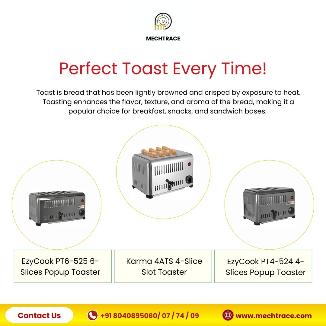 mechtrace's tweet image. “Golden browning made simple and reliable.”
Tel - +91 8040895060/ 07 / 74 / 09
mechtrace.com
#Toaster #CommercialToaster #EvenToasting #KitchenEquipment #FastHeating #GoldenCrisp #ReliablePerformance #ProfessionalKitchen #FoodServiceEquipment #DurableDesign