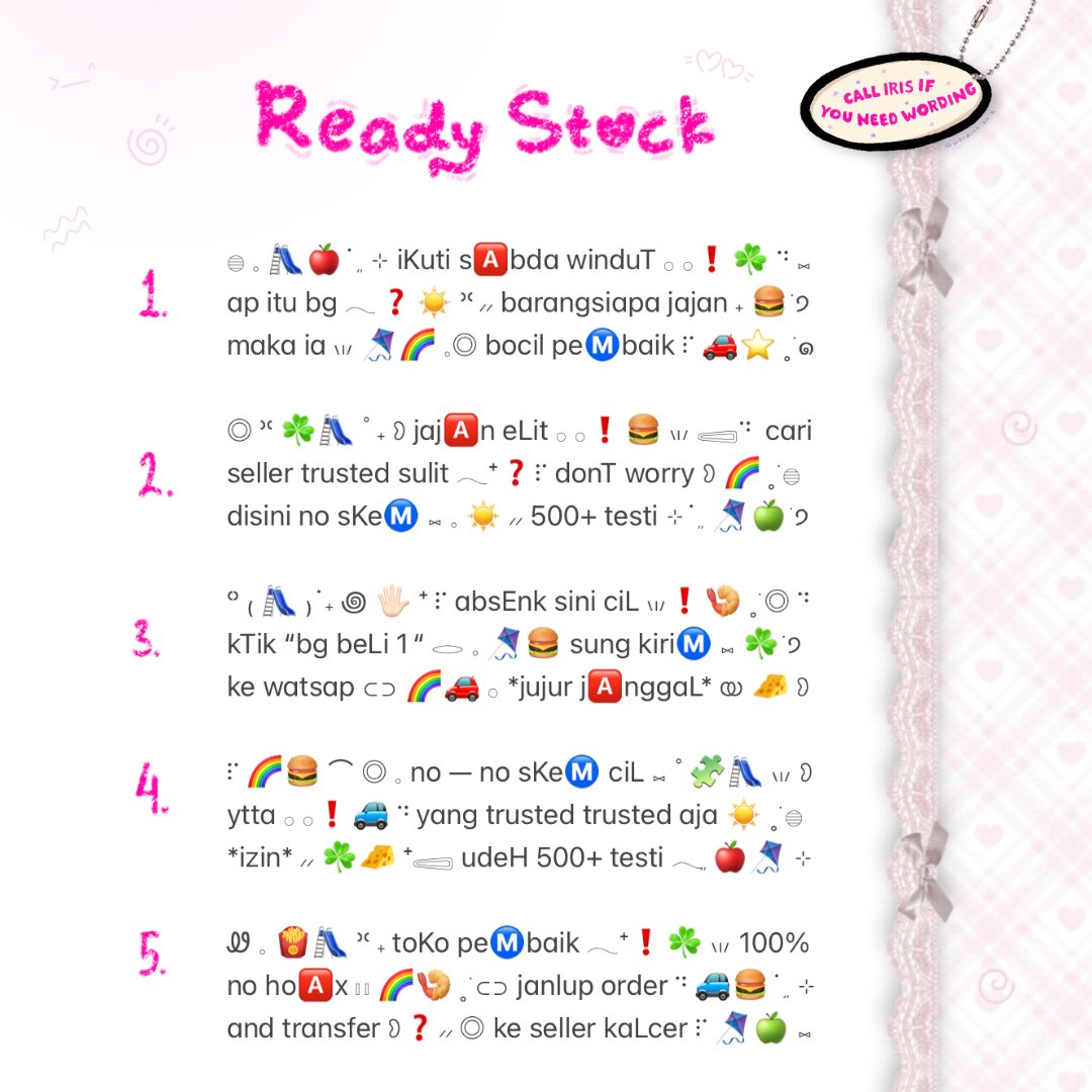 ⠀
🌈🍔  :  help repost, thanchu!  ♡%

📭🍏  ..  [ BIO WORDING @ jamethetic ]  🍤  come adopt only 3.500 @ each  🛝  grab now, only 5 babies available  ..  ❗️☀️

t  ——   #zonauang rs ready stock