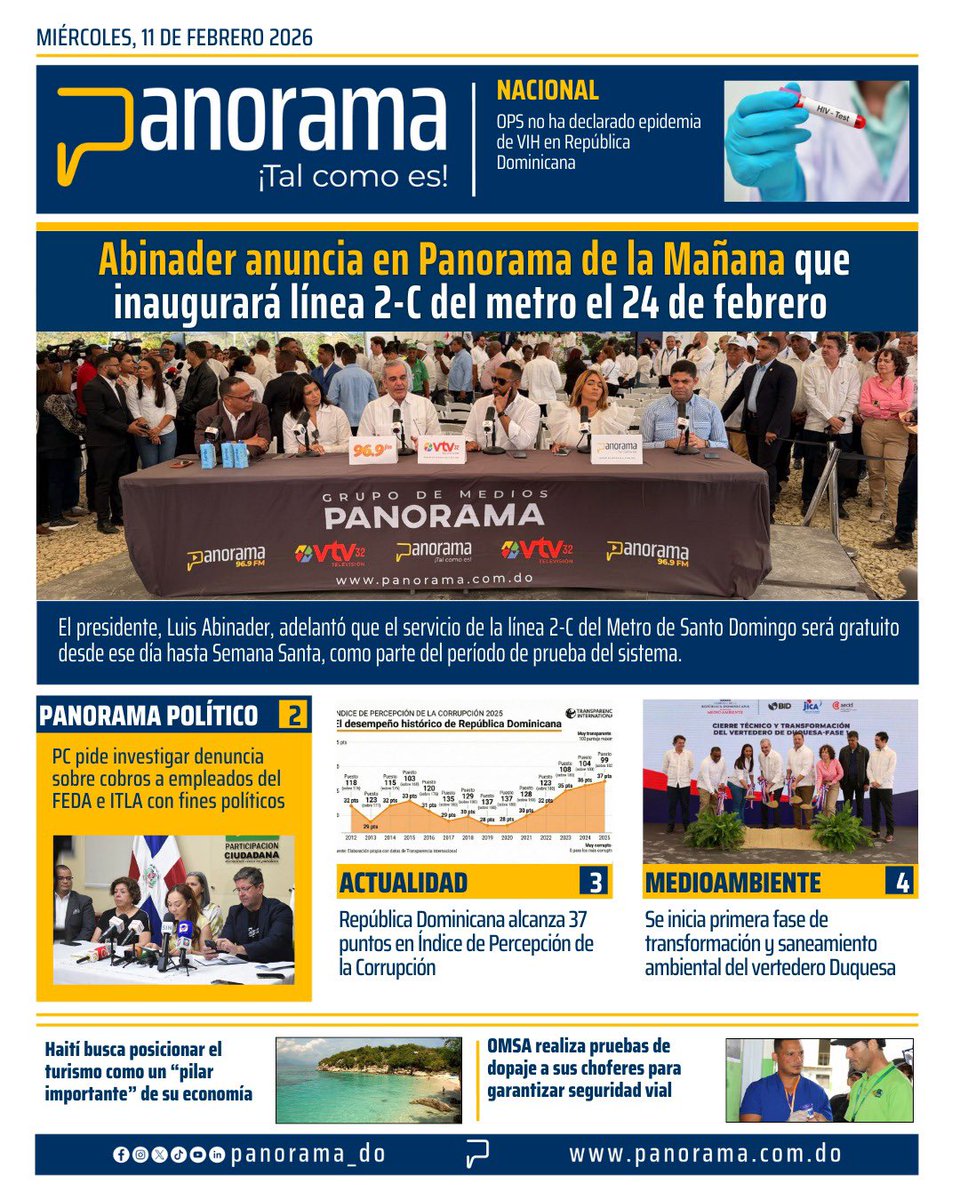 Presidente Abinader anuncia que inaugurará la línea 2-C del Metro el 24 de este mes.
panorama.com.do/presidente-abi…