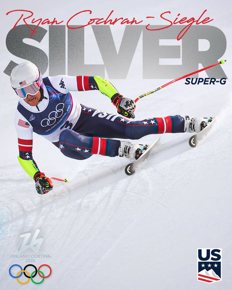 usskiteam's tweet image. BACK TO BACK SILVER for Ryan Cochran-Siegle!🥈🥈He captures his second silver medal in the super-G on the very hill that he claimed his first World Cup win 🥹🇺🇸