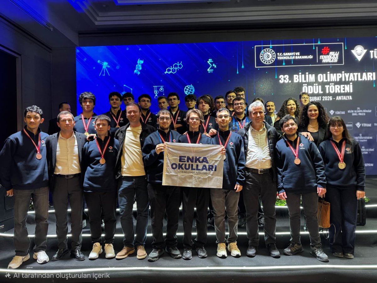 TÜBİTAK Bilim Olimpiyatları’nda 29 Madalya ENKA’da! 🏅
33. Bilim Olimpiyatları’nda öğrencilerimiz 4 Altın, 12 Gümüş, 13 Bronz olmak üzere toplam 29 madalya kazandı.
Bu büyük başarıyla gurur duyuyor, öğrencilerimizi ve emeği geçen öğretmenlerimizi tebrik ediyoruz.
