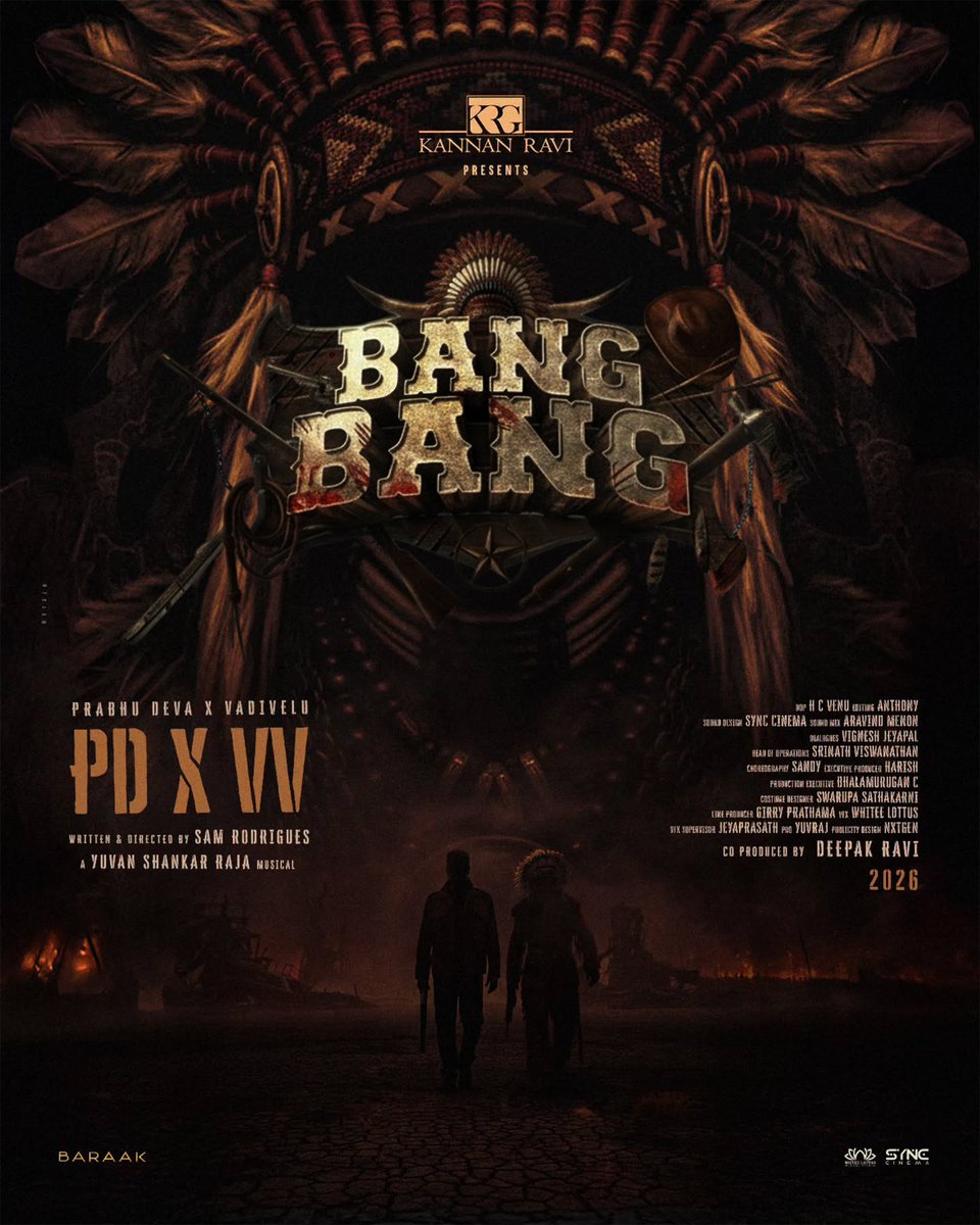 KRGOffl's tweet photo. If #BangBang was a comic 💥
#PDxVV this 2026 ❗
Produced by @KRGOffl #KannanRavi
Co-Produced by #DeepakRavi
Starring @PDdancing x #Vadivelu
Music by @thisisysr
Directed by #SamRodrigues
#KannanRaviGroups https://t.co/sBHKUhxiqI