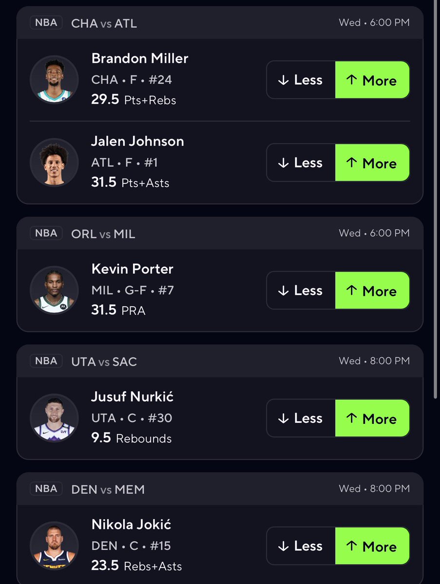 PotdPrizepicks's tweet image. 20X Power or 10X Flex🏀

I just left the Lab at 1 AM now 🧪
So many games tomorrow that I couldn’t sleep

Fav 2 for a 3X is top 2🤝