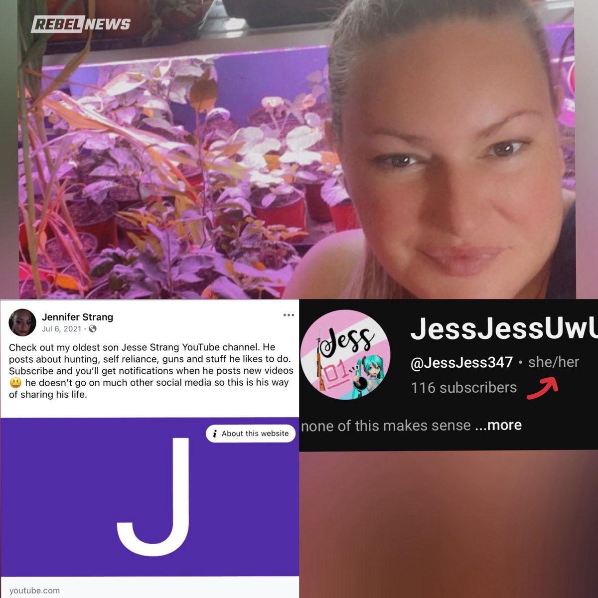 DreaHumphrey's tweet photo. B.C. Trans Shooter? 
CORRECTION:
After speaking with Tumbler Ridge Secondary parents, the alleged shooter has been identified as Jesse Strang (used she/her pronouns). I’m told Jesse’s mother, Jennifer Strang, seen below, was the first victim 😔.

A verified parent source originally  misidentified Jesse on a post for which I deleted approximately  2 minutes after posting.

Interview with a parent whose daughter reportedly lost four friends coming soon on Rebel News.