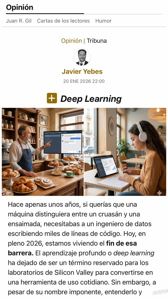 📖 El Deep Learning para autónomos y estudiantes para hacernos más productivos y desarrollar nuestras power skills. 
Publicado en <a href="/informacion_es/">INFORMACION.es</a> 

👉🏻 informacion.es/opinion/2026/0…

🚀 COMPARTE, 𝘊𝘖𝘔𝘌𝘕𝘛𝘈 y 𝗦𝗜́𝗚𝗨𝗘𝗠𝗘

#deeplearning #educacion #autonomo  #powerskills