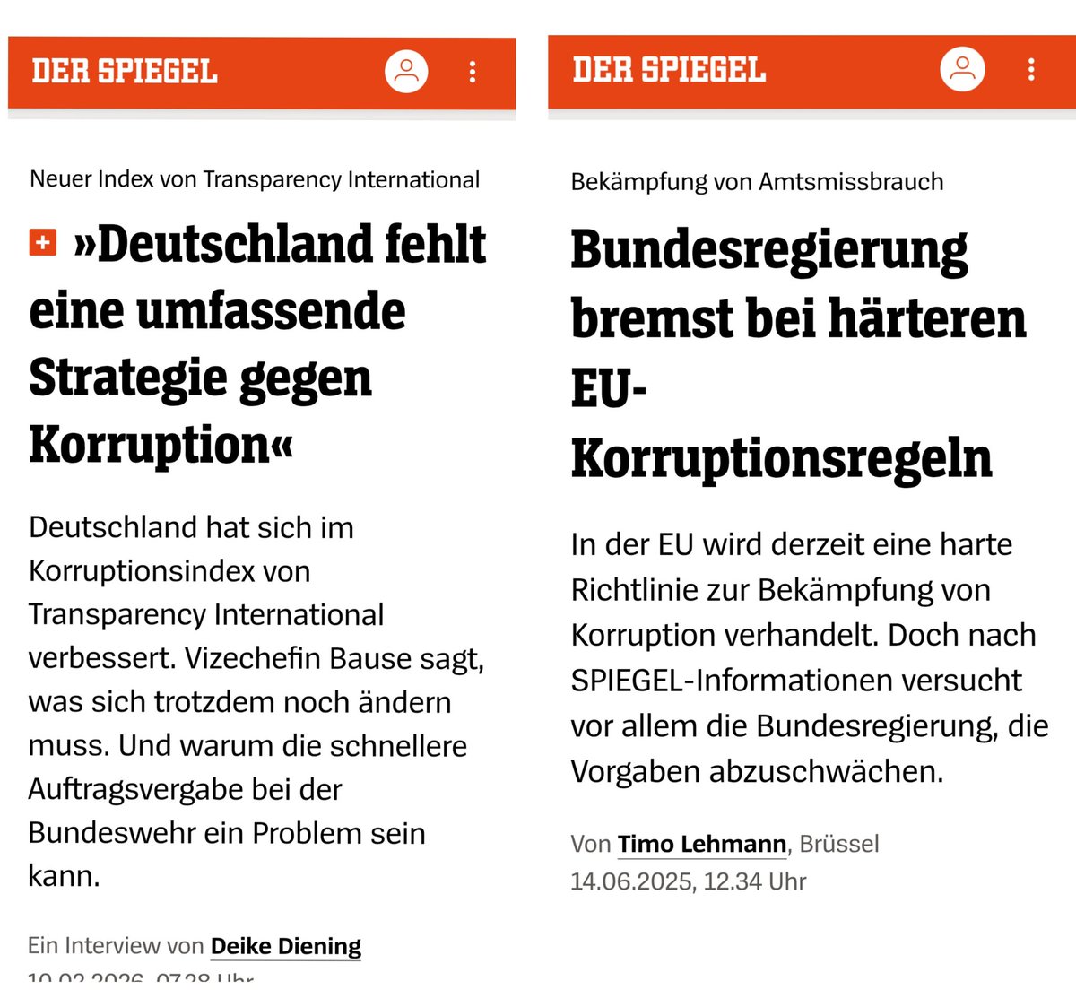Dass Deutschland eine umfassende Strategie gegen Korruption fehlt, könnte daran liegen, dass die Union eine umfassende Strategie für Korruption hat.