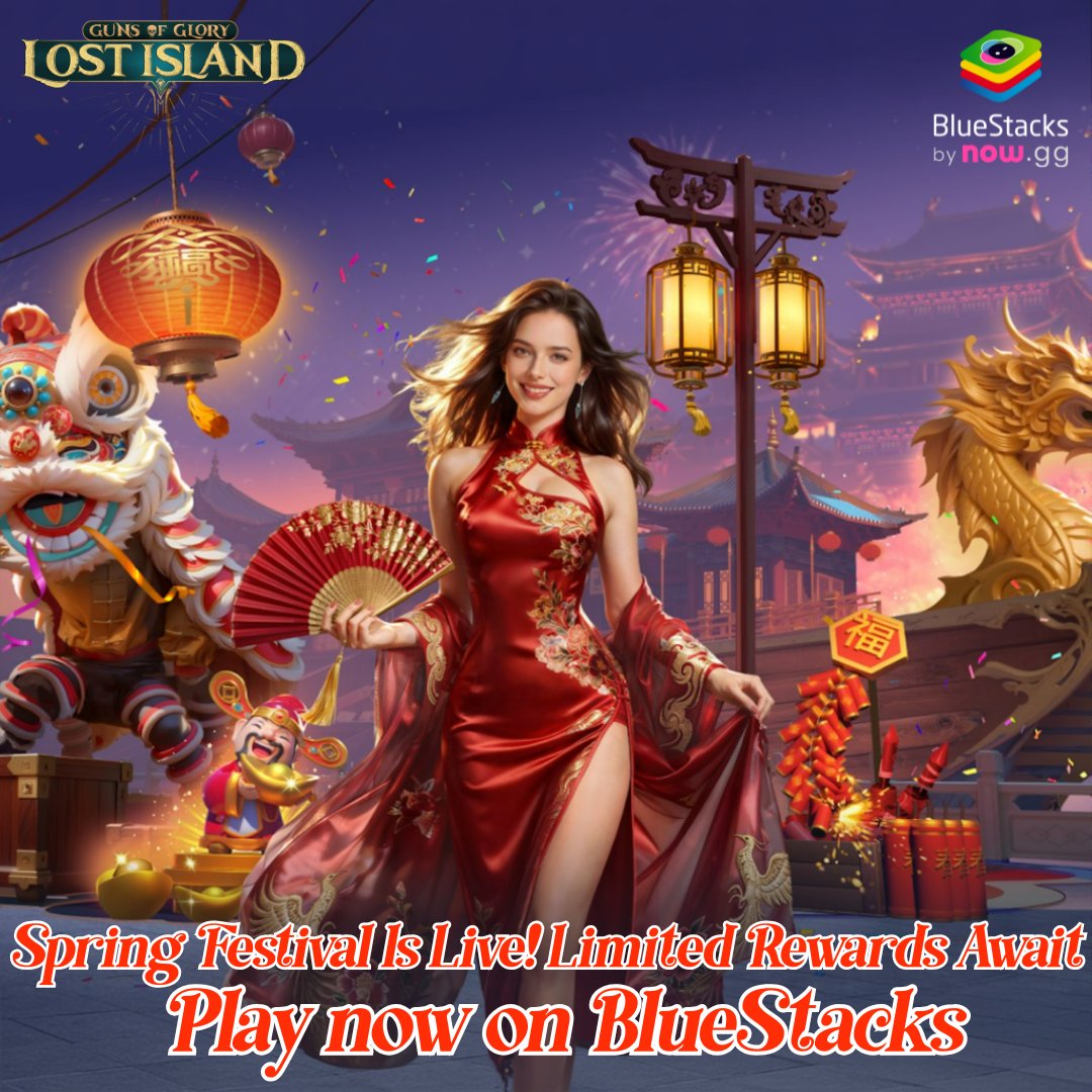 bluestacksinc's tweet photo. Ring in the Year of the Horse. 🧧🐎

The Guns of Glory Spring Festival is live! 
Log in daily for rare items and complete challenges to unlock Exclusive Festival Skins.

Play &amp; Claim: 👇
https://t.co/t8zuPAjjqD

#GunsOfGlory #BlueStacks #SpringFestival #GamingDeals https://t.co/k1hETd9SGL