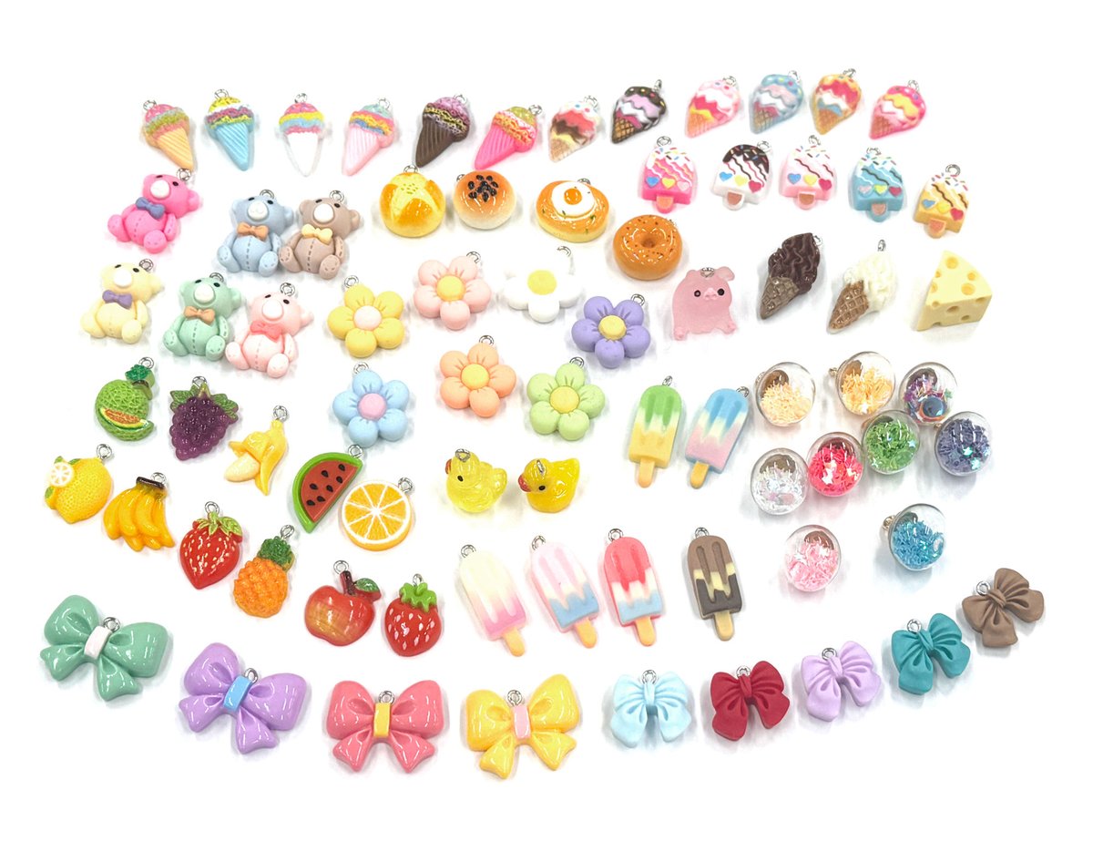 新商品実装予定】パーツ販売商品に、メタルと樹脂のチャームを実装し