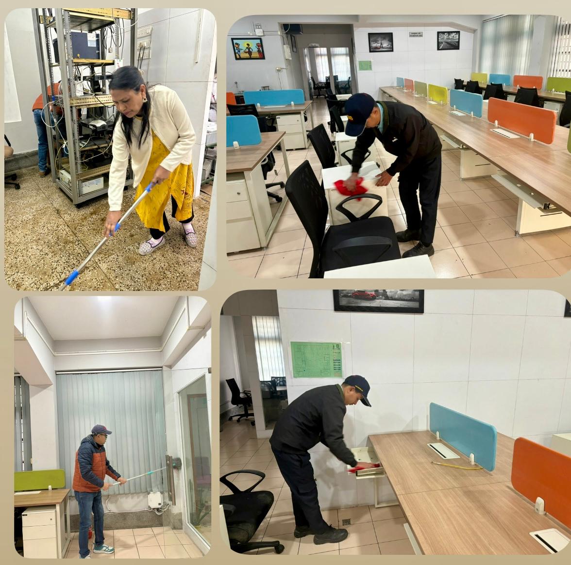 STPIGangtok's tweet photo. As part of #SwachhataPakhwada2026, #STPIINDIA Gangtok staffs carried out cleaning of office premises to promote #cleanliness, #hygiene and a #healthy work environment. #SwachhataPakhwada #SwachhBharat #CleanOffice
@Goi_Meity @arvindtw @guptaa_sanjay @SoumyaOtta https://t.co/7i7INi0Ot0
