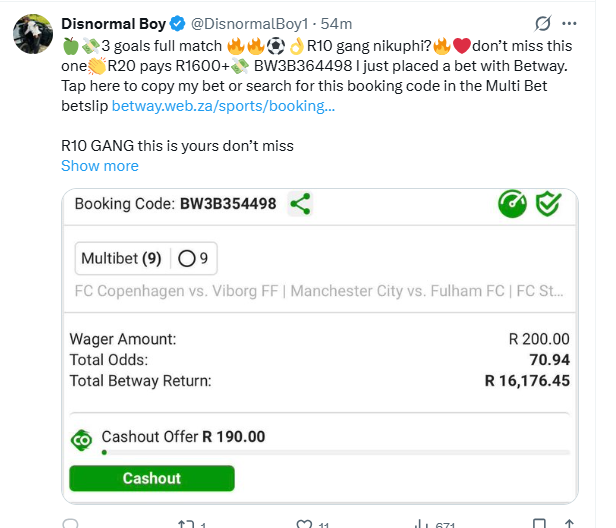 josephdeon3's tweet photo. @zubenathihlong2 @jimmyabza_za @Scarface_ZA Bhuti omdala &amp; bafeto, pliz help me flag this account to protect other punters. SCAM! SCAM! This profile posts a fake link. Check the link, is not the official Betway site.  If you log in via his link, your account credit will be wiped. https://t.co/B3j97UsfSI