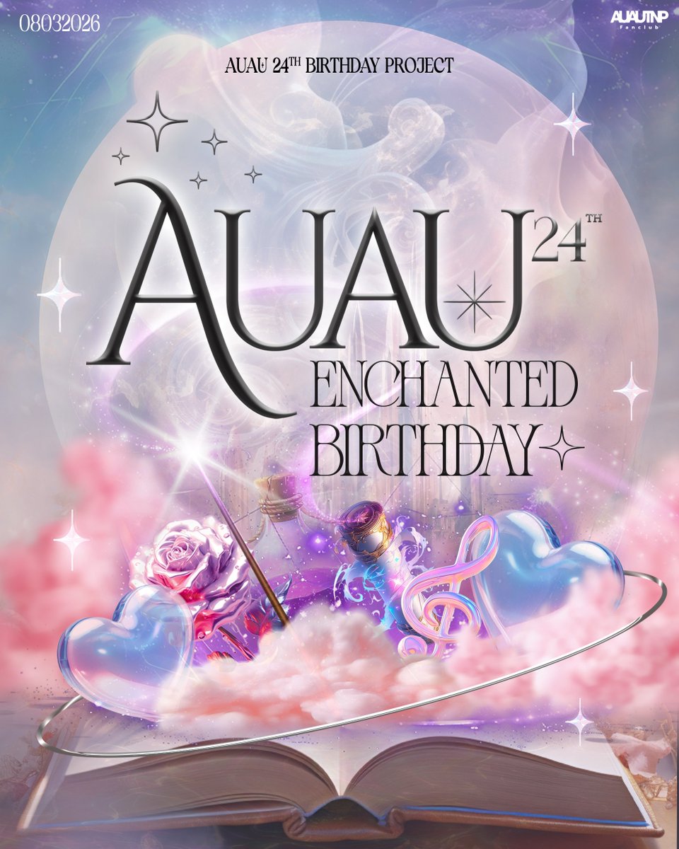 AuautnpFanclub's tweet photo. 📜#AUAU24thEnchantedBirthday 🪄💖

🎯 Goal 
— 1 : 25,000 Baht ✨
— 2 : 40,000 Baht ✨
— 3 : 55,000 Baht ✨

⏰ระยะเวลาเปิดรับ : Now - 28 Feb 2026

💵สามารถโดเนทได้ที่
KBANK
188-3-88390-6
เบญจรงค์ คุ้มทรัพย์
🔗 : https://t.co/2m2z6mkUyx

มาร่วมกันร่ายคาถา เพื่อให้ประตูวิเศษของดินแดนเวทมนตร์เปิดออก ขอให้พวกเราได้พบกัน<3🎂🌙

#auautnp @Auautnp
