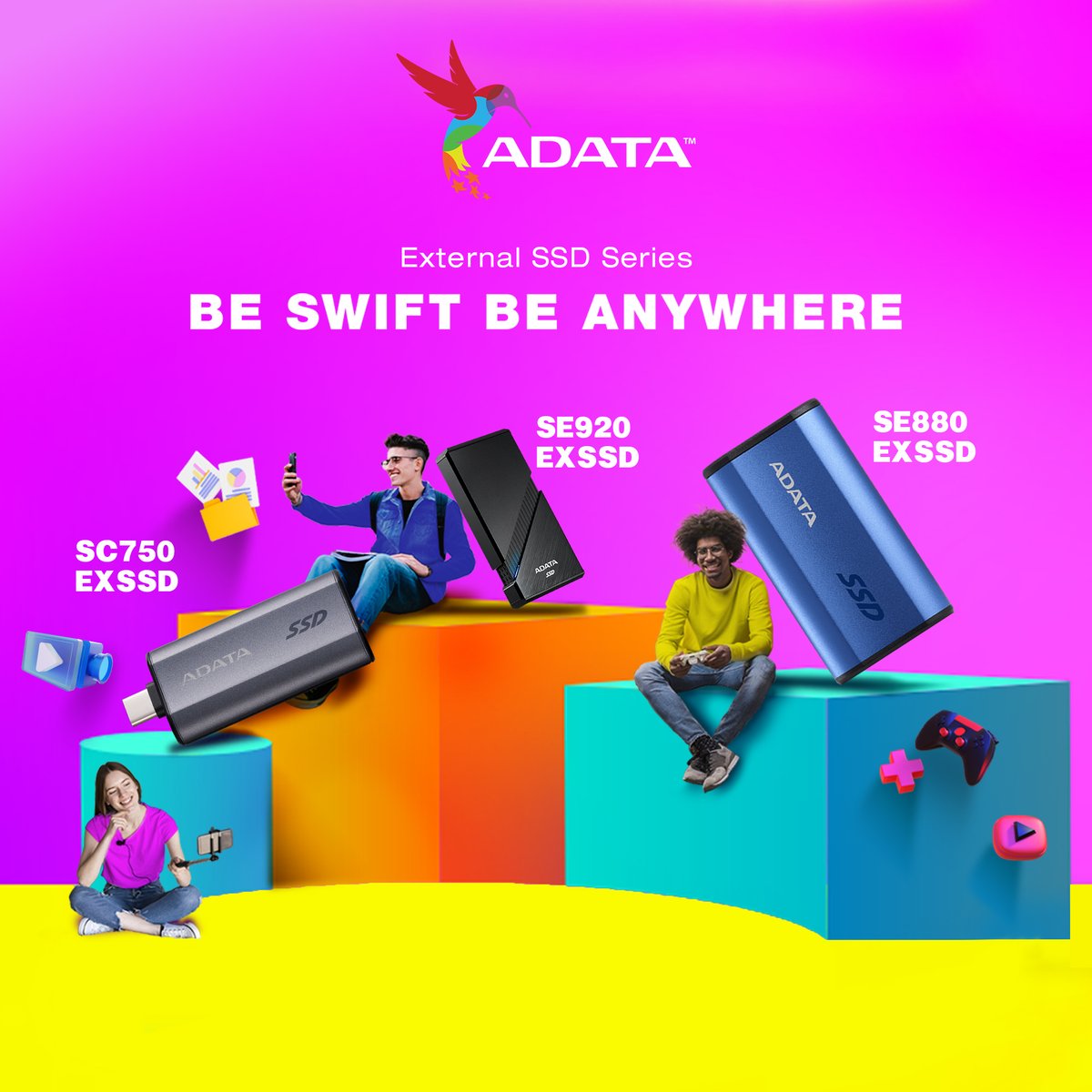 dterminalIN's tweet photo. ADATA External SSD Series – Built for Speed. Ready for Everywhere.
Crafted for users who live and work on the move, the ADATA External SSD Series combines high-speed performance with dependable portability.
Learn More: https://t.co/eGiQodbBiw
#ADATA #ADATASSD https://t.co/cxI5UPPzdS