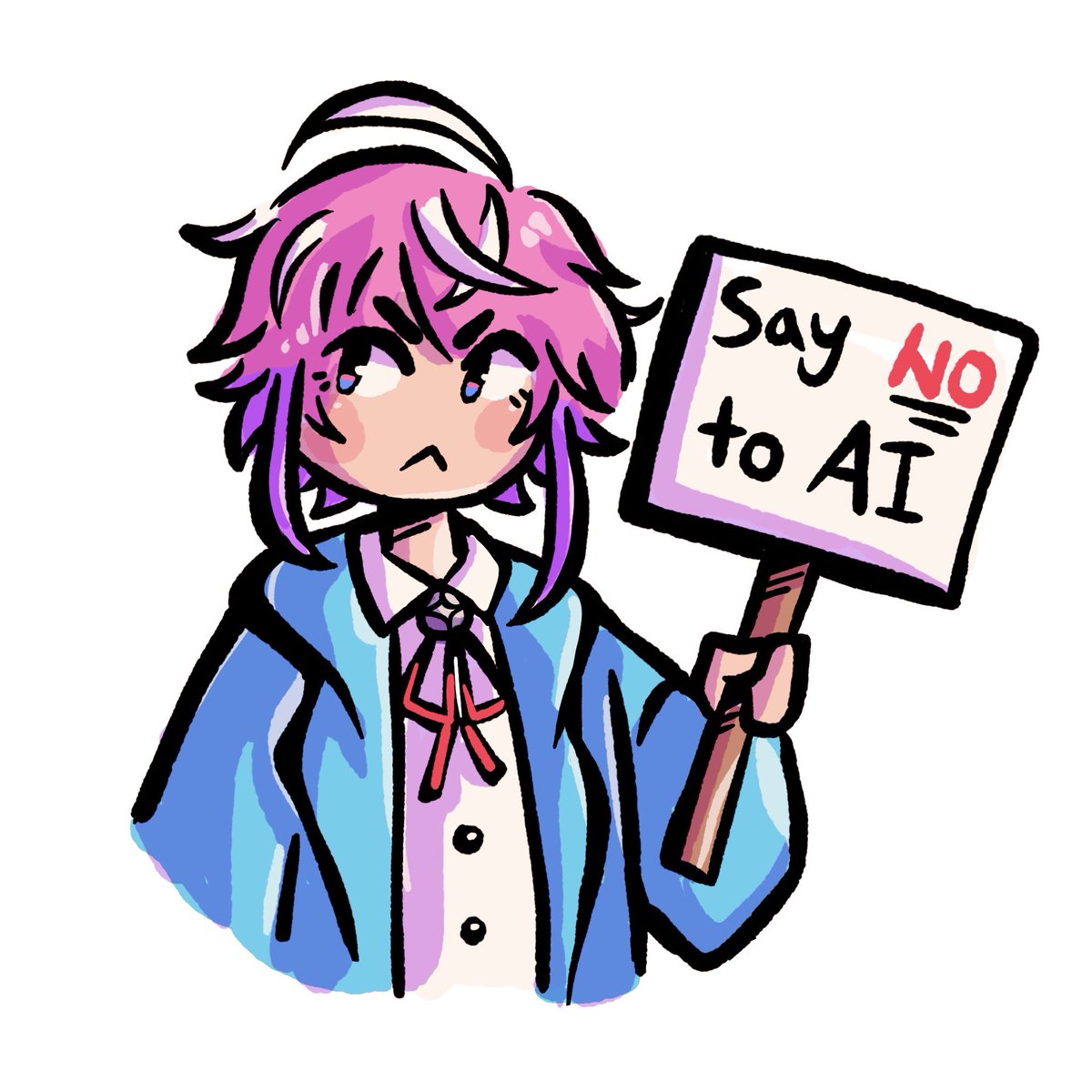 im very sad and disappointed after hearing about king records use of ai in their latest project— it’s really upsetting to see, and i hope that with enough people speaking out, we can make a change