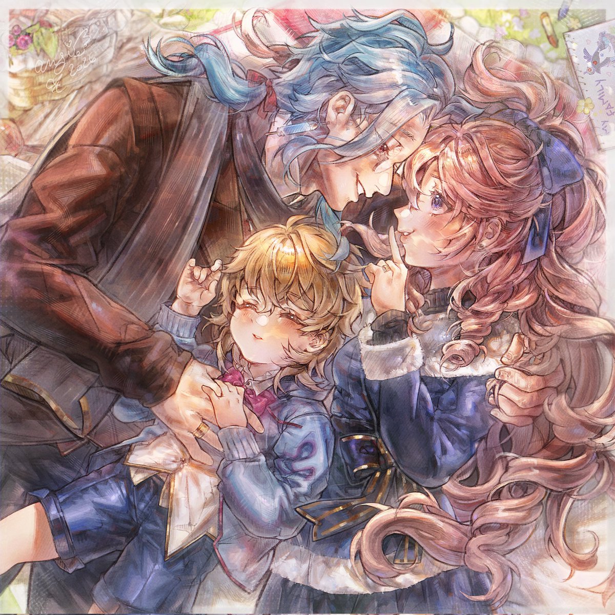 Angie_Scarless's tweet photo. Gave him his so desired family 🥹💖
also the first time I've hosted a collab all by myself on ig, I'm so prouddd hehe

#genshinoc #ildottore #yumetwt #ocxcanon https://t.co/CWAU4wKXEO
