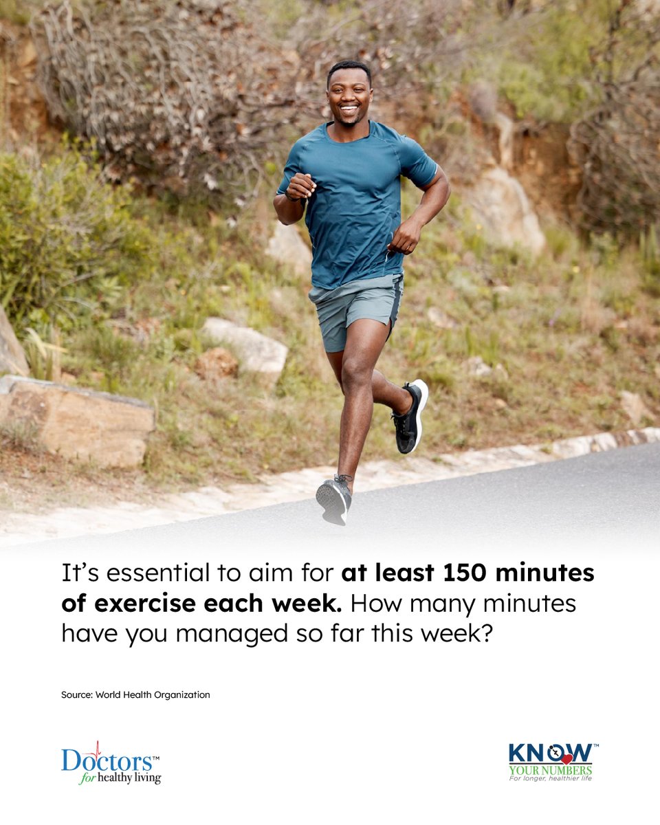 Aim for at least 150 minutes of exercise each week. How many minutes have you spent so far?