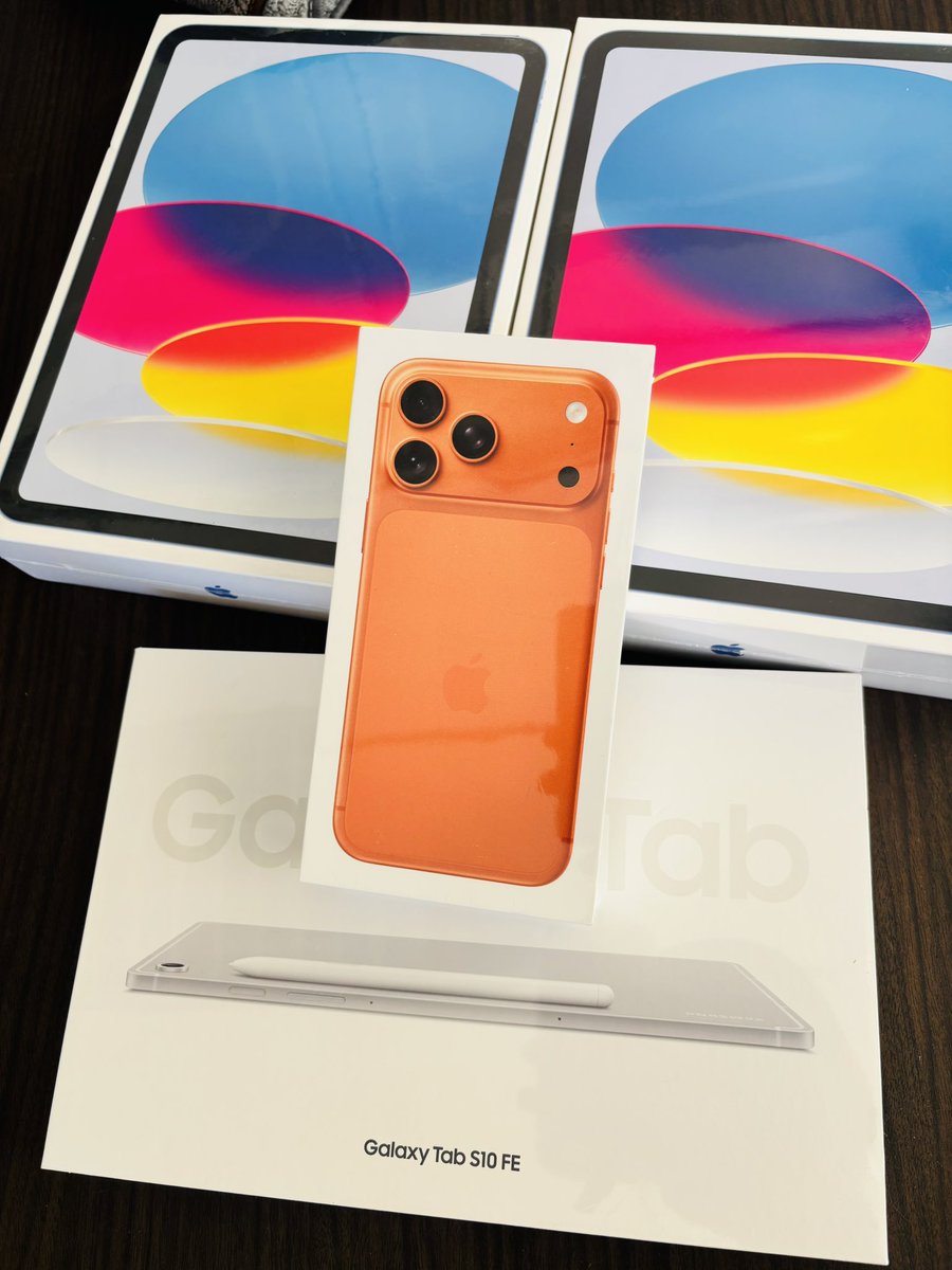 iPad A16 now available in stock 
iPhone 17 pro and 17 pro max available in stock 
Samsung Tab S10FE WiFi only available 

Get in touch on 0781276509