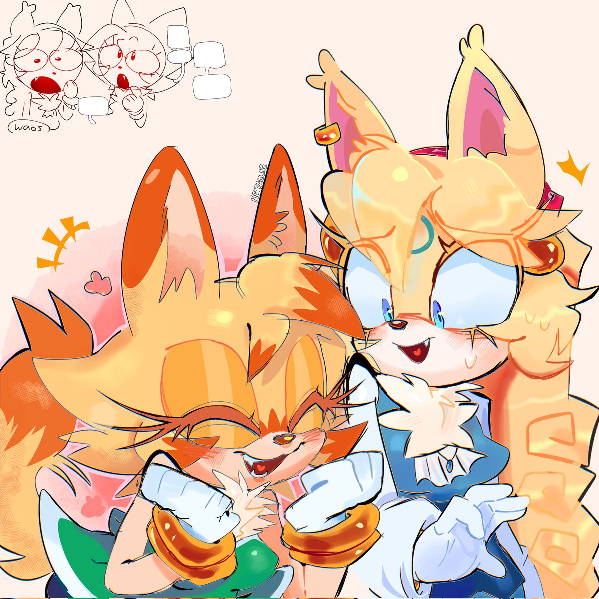 Metallied00ble's tweet photo. Dibujar que dos oc's se conocen es como esas películas donde había un croosover re random #ocxoc #fanart #SonicTheHedgehog https://t.co/T1z5lza7Lw