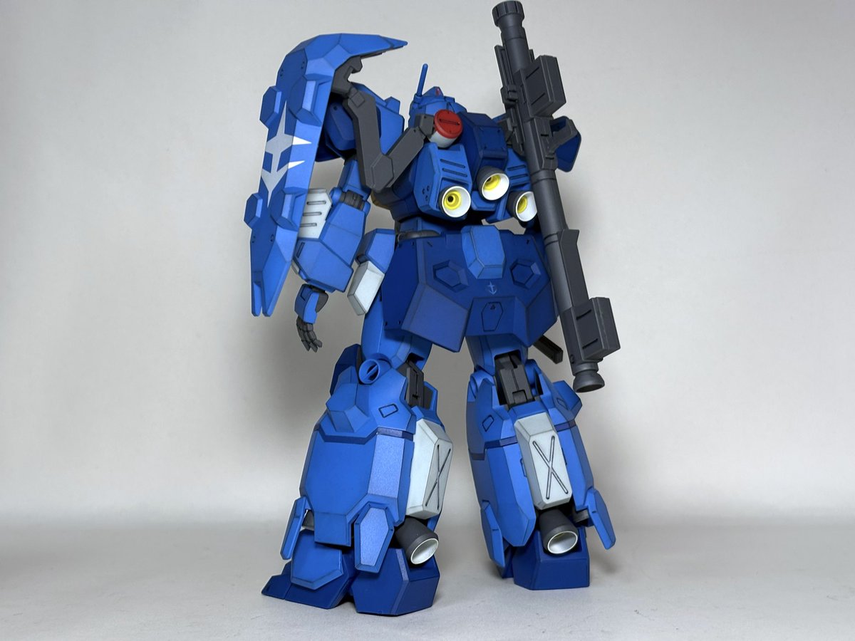 DreamWay02's tweet photo. HGUC グスタフ・カール00型　作りました

以前のUC版グスタフ・カールと色違いに見えますが、ほとんど新規パーツになっていて、見比べると形状もかなり違います https://t.co/pm9tf3zIQc