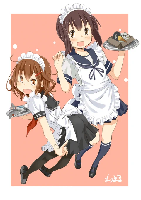 艦これで #女の子二人のイラストを貼る