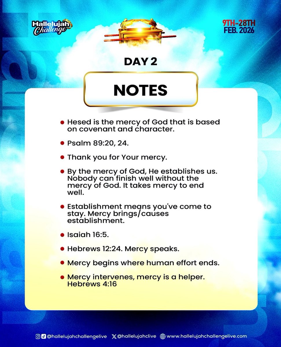 The mercy of God spoke over us tonight. We're not starting slowly at all!🔥

The mercy of God intervened, and has caused us to be established. We now experience mercy as the favour, grace and help of God.

Missed Day 2? 😳

Make sure to head over to YouTube, Facebook, MixIr or