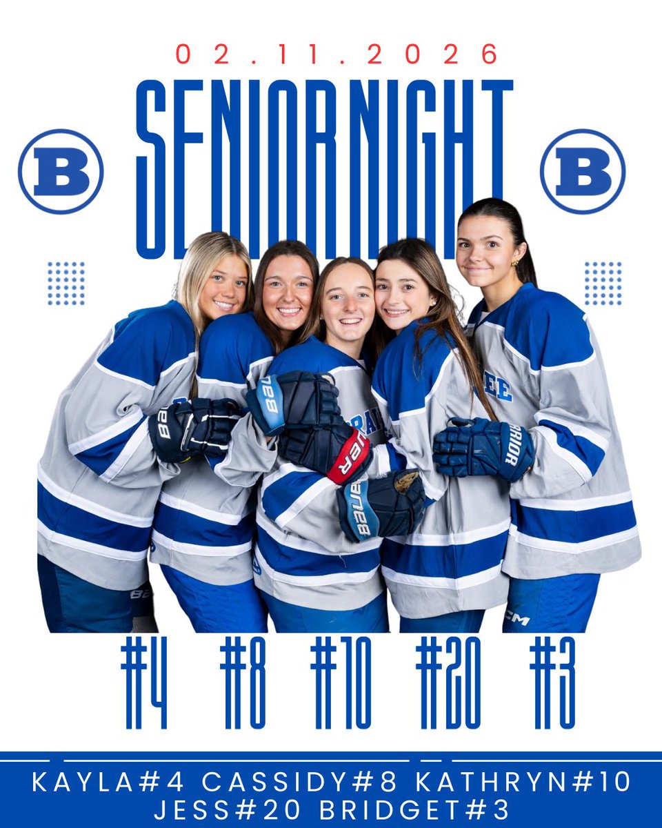 ✨SENIOR NIGHT - GAME DAY✨

Join us at the Zap tonight to celebrate our incredible seniors prior to the Lady Wamps taking on Milton at 6pm.  Thank you for your leadership, encouragement, and friendship.  Congratulations ladies!
💙🏒🤍

<a href="/BraintreeWamps/">Braintree Athletics</a>