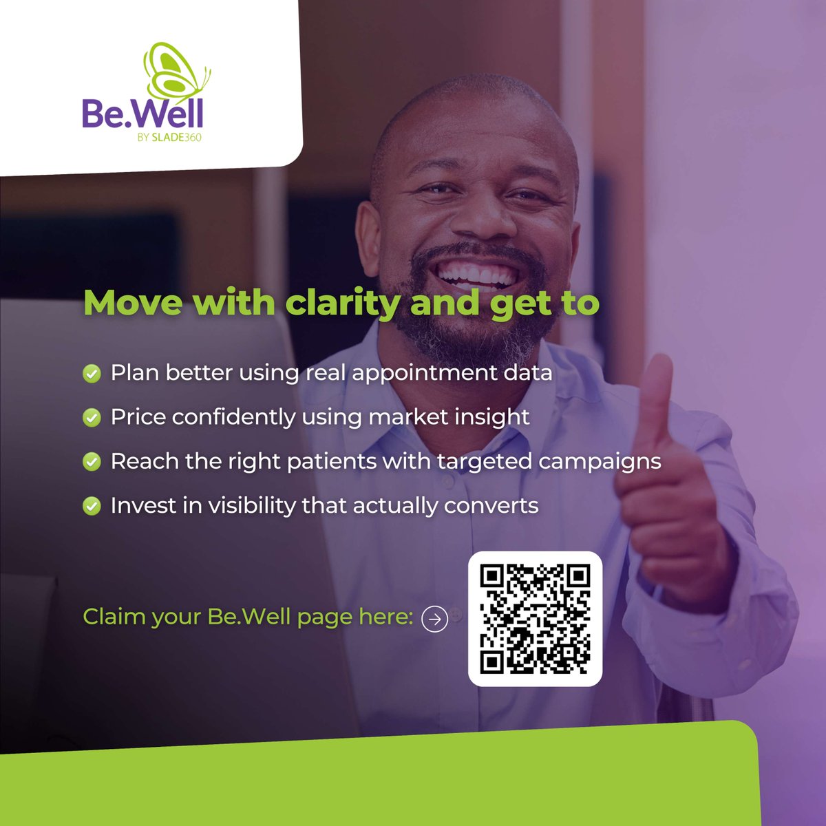 BeWellApp_'s tweet photo. Do you know what’s driving patient demand at your facility? Patients are viewing your page and booking appointments...but do you know why? 

Claim your Be.Well landing page to utilize insights and deliver a truly personalized experience. Start here: https://t.co/5xCkhUlJql https://t.co/r5eUGf3QWx