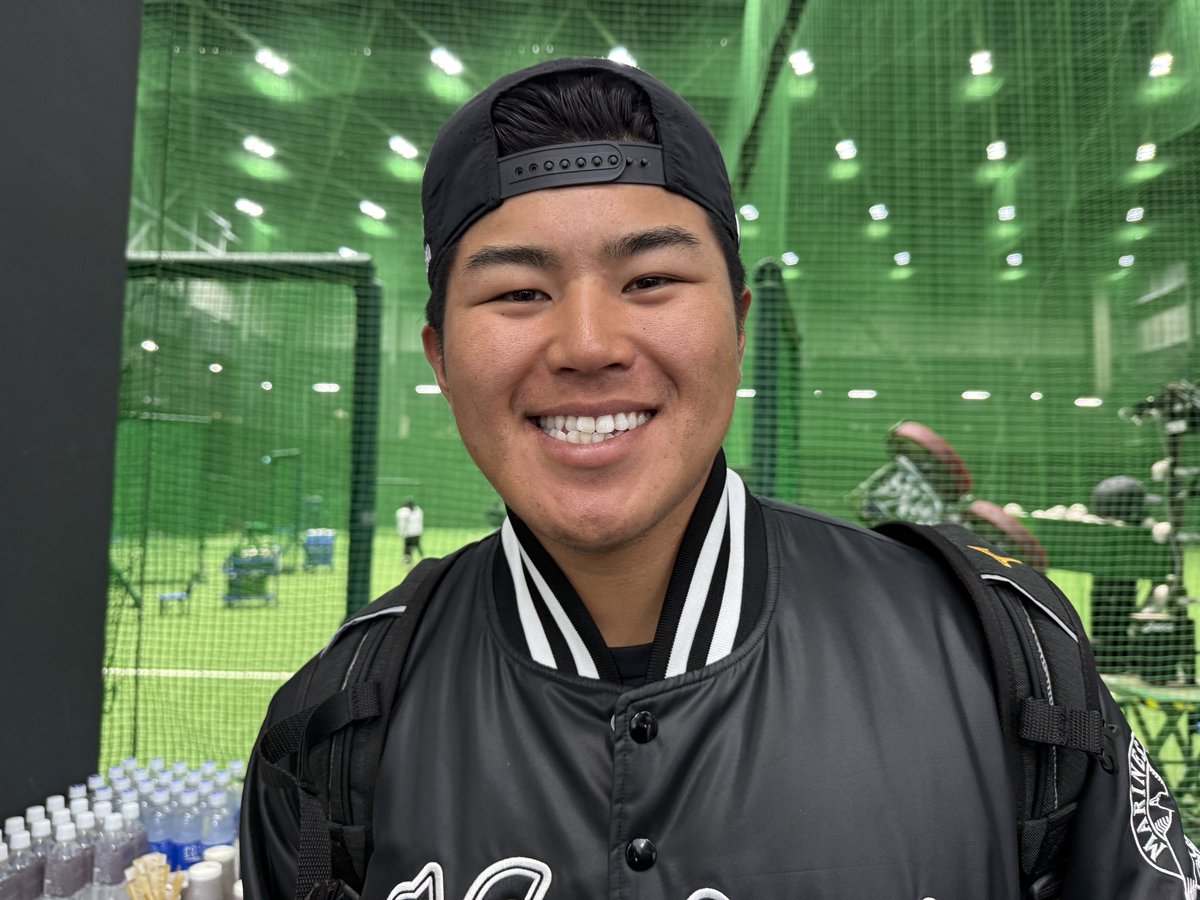 糸満行ってくるッス！」と #松川虎生 選手。 #chibalotte #広報