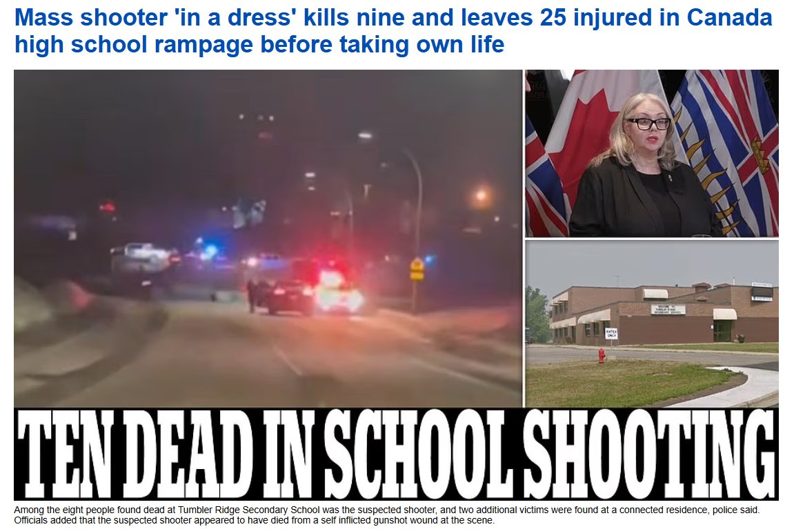 AldoSterone111's tweet photo. Canada : un tueur en "robe" ouvre le feu dans une école; 10 morts. Ça devient une signature répétitive, mais il est interdit d'en parler. https://t.co/XsHhkdsRvP